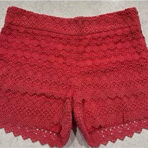 Ann Taylor Loft crochet lace pink shorts 10